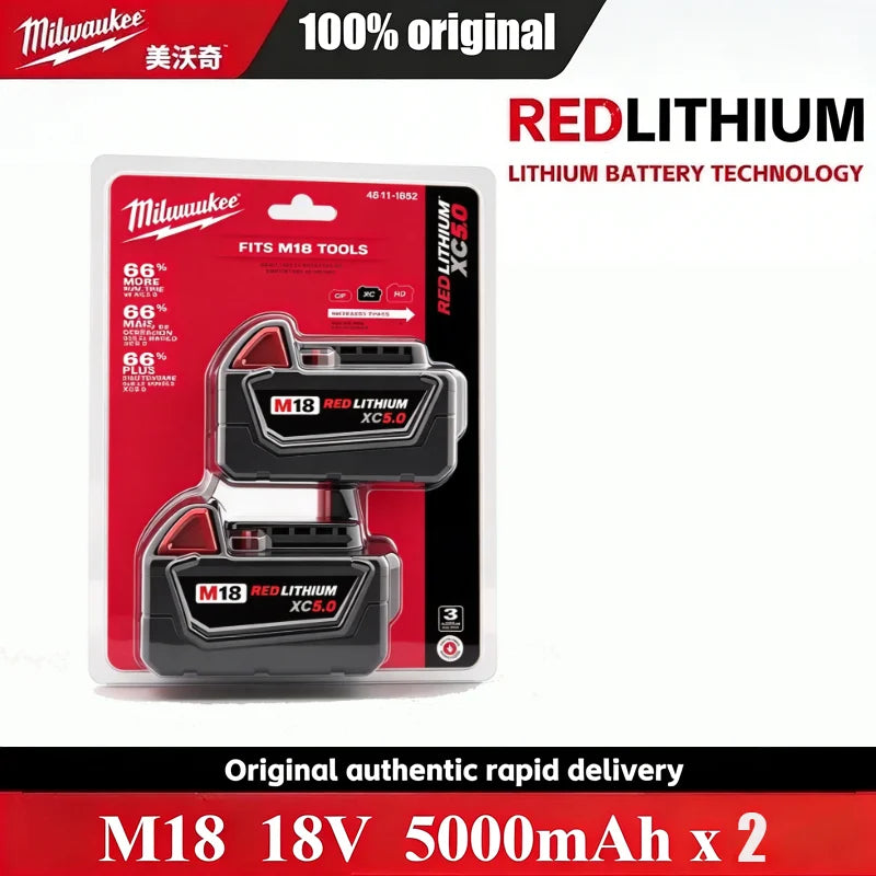 Batteria agli ioni di litio Milwaukee M18 18V 6.0Ah 12.0Ah ad alta potenza, 100% originale, per utensili elettrici a batteria 48-11-1850 48-11-1815