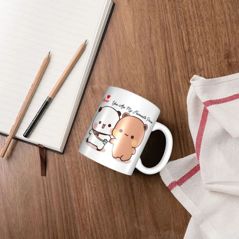 Tazze personalizzate per coppia Bubu Dudu Panda e Brownie Bear Tazza da caffè per tè al latte in ceramica fai-da-te