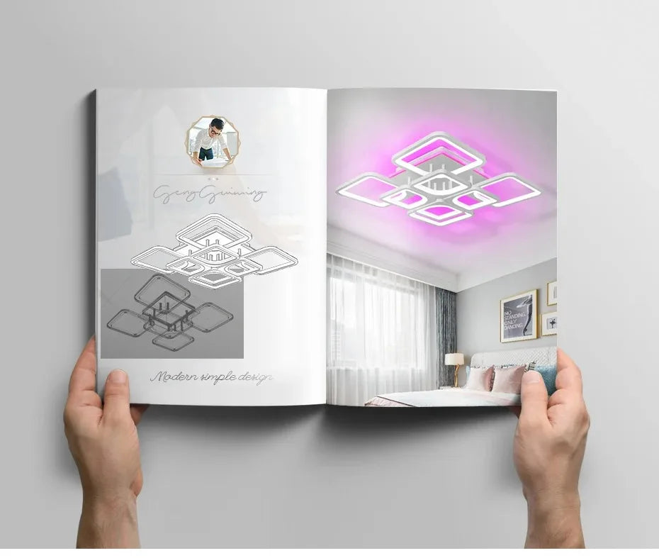 Lampade da soffitto moderne, a sospensione, con tecnologia LED e controllo remoto tramite app, adatte per illuminare camere da letto, cucine, soggiorni e altri ambienti.