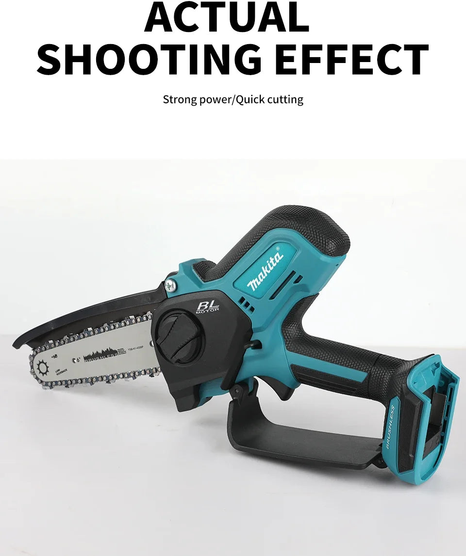 Motosega a Batteria Makita per Lavorazione del Legno, Piccola Sega Elettrica Portatile da 18V con Lama da 6 Pollici, Mini Motosega Portatile