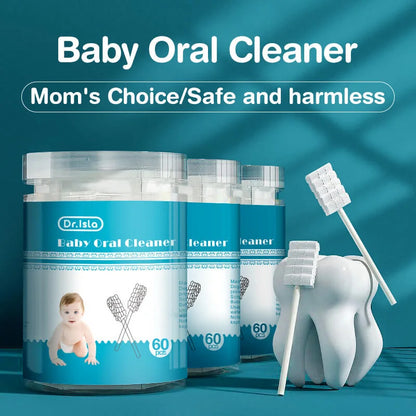 MAMIJOY 30/60pcs Bastone per la pulizia orale del bambino Detergente usa e getta Denti al latte Garza Spazzolino da denti Lavaggio della lingua del bambino Igiene orale neonato