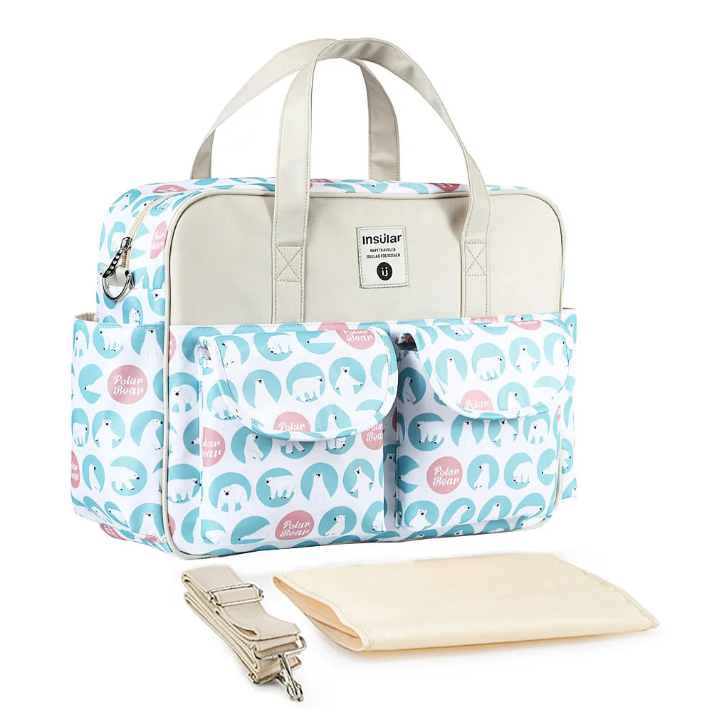 Borsa per pannolini impermeabile di nuovo stile borsa da viaggio Messenger di grande capacità borse multifunzionali per passeggino madre maternità