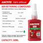 100% originale Loctite 638 660 680 648 603 609 620 660 641 Sigillante anaerobico 50ml Composto di fissaggio ad alta resistenza Frenafiletti