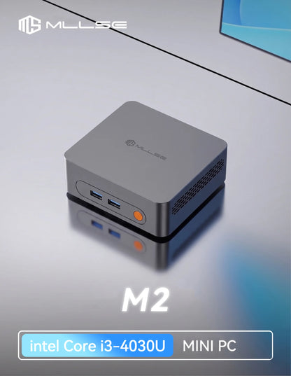 Mini PC MLLSE M2 con Intel Core i3-4030U, 8GB di RAM DDR3, SSD da 128GB, Wi-Fi 5, Bluetooth 4.2, Windows 10 , Mini Computer Desktop