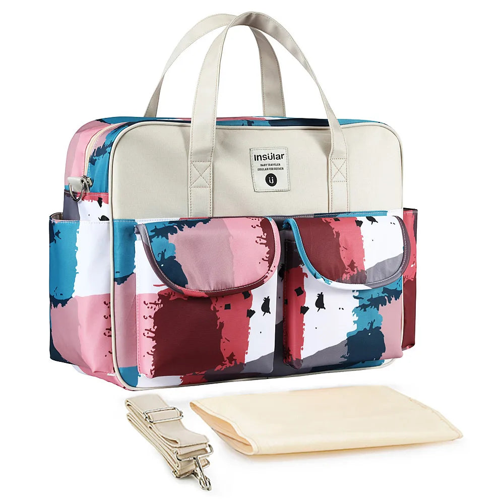Borsa per pannolini impermeabile di nuovo stile borsa da viaggio Messenger di grande capacità borse multifunzionali per passeggino madre maternità