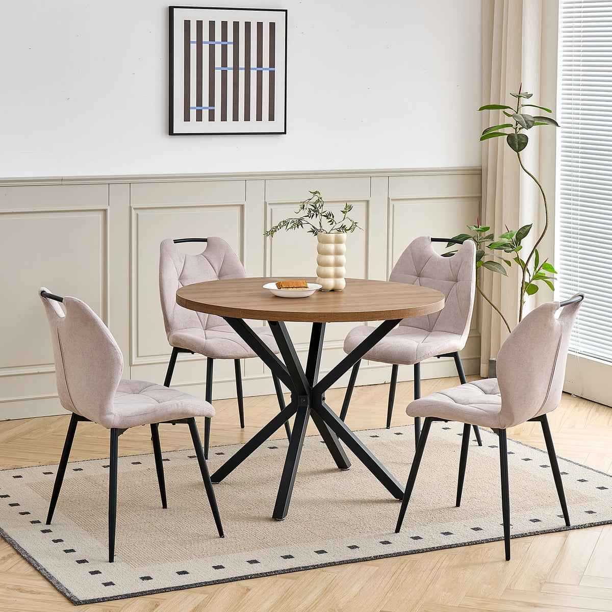 Sedia da pranzo moderna 2/4/6 pezzi, comode sedie imbottite con gambe in metallo per cucina/soggiorno/camera da letto