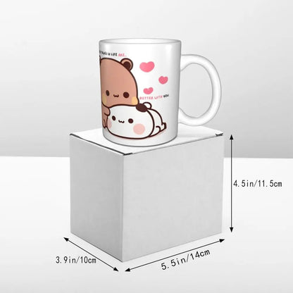 Tazze personalizzate per coppia Bubu Dudu Panda e Brownie Bear Tazza da caffè per tè al latte in ceramica fai-da-te