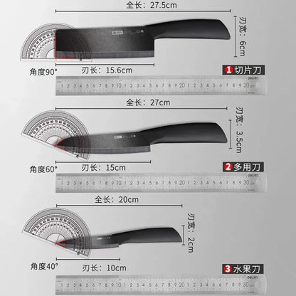 Set di coltelli in ceramica da 3 pezzi, coltelli da chef ultra affilati con fodere protettive, lama antiaderente per cucinare, affettare, utensili da cucina