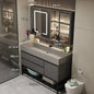 Combinazione di mobile lavabo e specchio da bagno in nano-roccia di lusso leggero