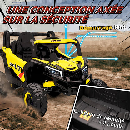 Auto Elettrica 12V per Bambini, Buggy Elettrico con Telecomando 2,4G, Sistema di Avvio Graduale