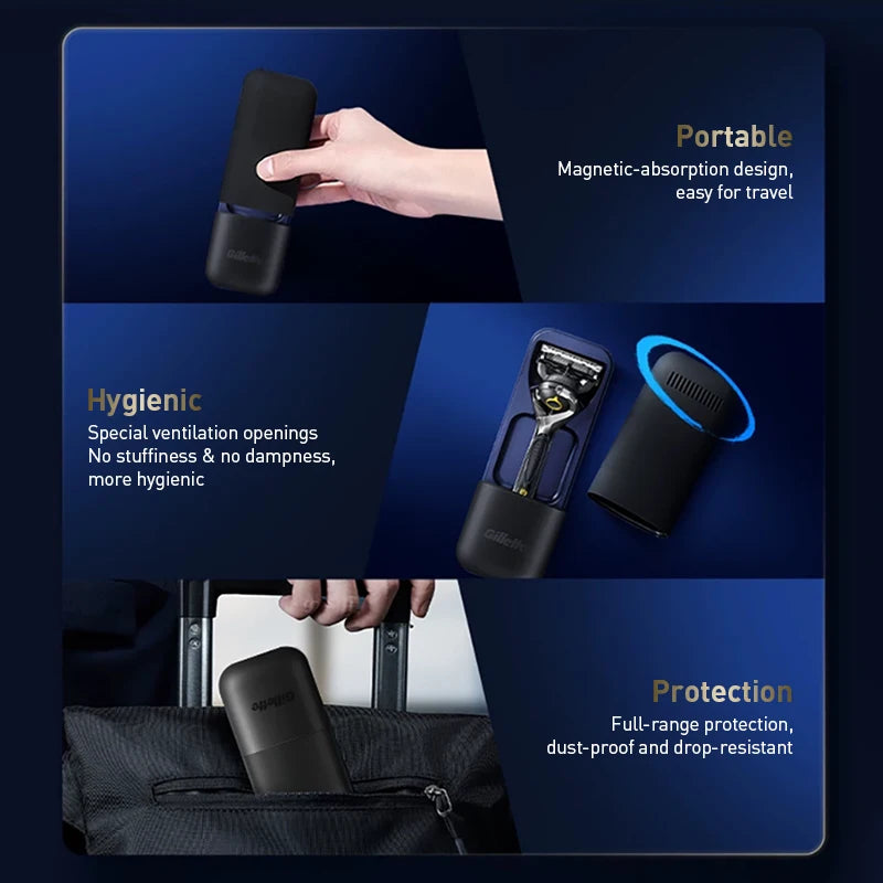 Astuccio da viaggio magnetico Gillette per rasoio, custodia per la serie Fusion
