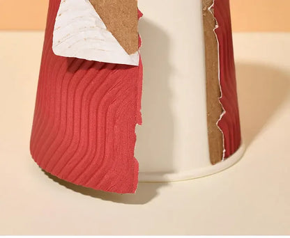 20 set di bicchieri di carta usa e getta colorati, onde di carta ondulata, antiscottatura, tazze da tè al latte, tazze da caffè confezionate da asporto con coperchio