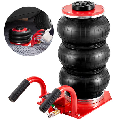 SucceBuy Martinetto pneumatico a tripla borsa, capacità di 3 tonnellate/6600 libbre, jack per auto pneumatici portatili, resistenti e sollevataggio rapido per la riparazione di auto da garage
