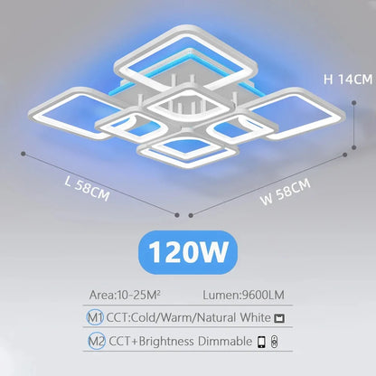 Lampade da soffitto moderne, a sospensione, con tecnologia LED e controllo remoto tramite app, adatte per illuminare camere da letto, cucine, soggiorni e altri ambienti.