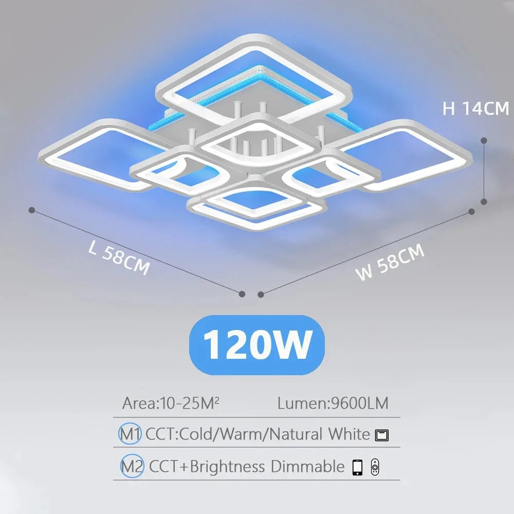 Lampade da soffitto moderne, a sospensione, con tecnologia LED e controllo remoto tramite app, adatte per illuminare camere da letto, cucine, soggiorni e altri ambienti.