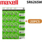 Batteria per orologi Maxell SR626SW, a ossido d'argento, modello 377 AG4, 1,55 V, senza mercurio, a bottone, per orologi da polso.