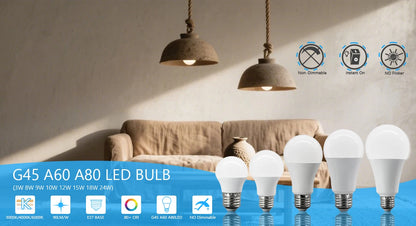Confezione da 6/8/10 Lampadine LED E27 AC 220V 230V, 90LM/W CRI90 3W-24W, Illuminazione Bianca Calda/Fredda 3000K/4000K/6000K per Uso Domestico