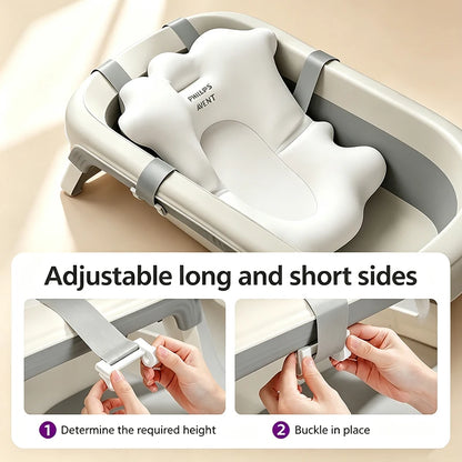 Tappetino da Bagno Avent per Neonati, Cuscino di Supporto Antiscivolo ad Asciugatura Rapida, Regolabile, 2 in 1, per Vasca da Bagno Neonati