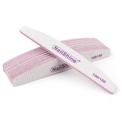 50 pz Lima per unghie in acrilico Forte carta vetrata Blocco tampone per unghie per manicure Lime a ongle 80/100/150/180/240/320 Lime per barche lavabili