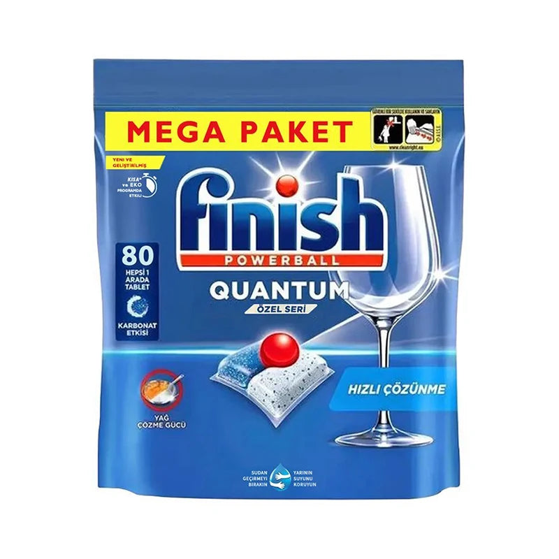 Pastiglie Detergenti Finish Quantum per Lavastoviglie 80/100pz - Potenti Compresse per Pulizia Lavastoviglie per Tutti i Tipi di Lavastoviglie