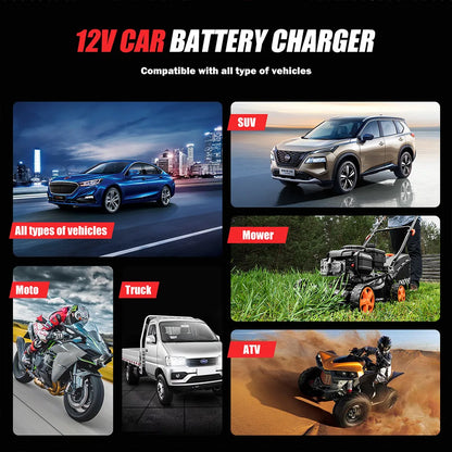 Nuovo 2in1 Smart Caricabatteria per auto Tester del sistema Analizzatore batteria per auto moto per batterie al litio LiFePo4 al piombo acido AGM GEL