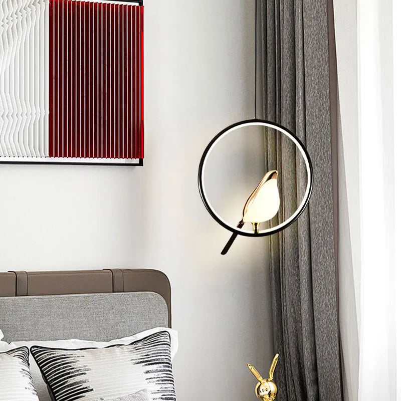 Lampade a sospensione a LED per uccelli gazza girevoli per interni per sala da pranzo AC85-265V Lampade a sospensione per camera da letto sospese con cavo da 1,5 m