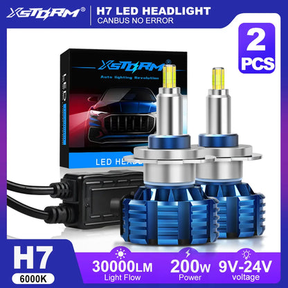 XSTORM H7 Lampadine a LED H1 H8 H11 Faro a LED Canbus HB3 9005 HB4 9006 360 °   Faro per auto 30000LM 9V 12V Lampade turbo per auto