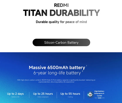 Xiaomi Redmi Note 15 Pro 4G Versione Globale MediaTek Helio G200-Ultra NFC Batteria Monster da 6500mAh Display AMOLED FHD+ da 6.77" Fotocamera da 200MP con OIS Smartphone