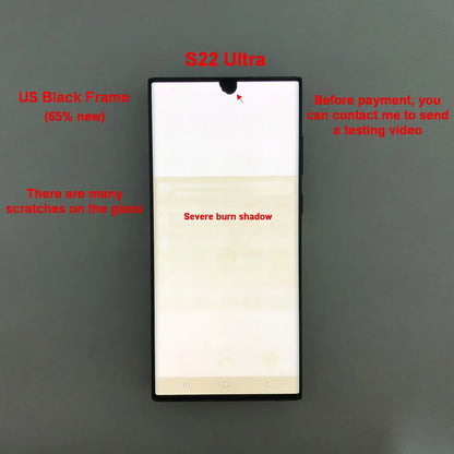Display Super AMOLED per Samsung Galaxy S22 Ultra LCD SM-S908 S908U S908E, Schermo Touch Digitizer di Ricambio con Difetti
