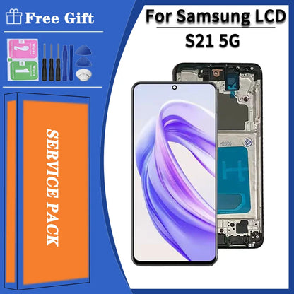 Sostituzione dello schermo TFT S21 per Samsung S21 5G G991B G991N G991U Display LCD Touch Screen Digitizer con cornice