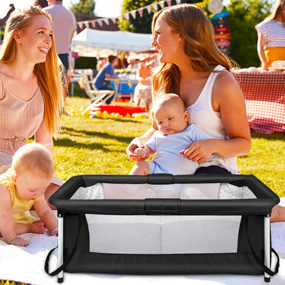 Culla da viaggio pieghevole, ideale per il sonno coniugale, per bambini, portatile, con recinto, adatta a neonati e bambini fino a 35 kg, con lati ventilati, rimovibile e lavabile, resistente all'usura, dimensioni 90*70*50 cm