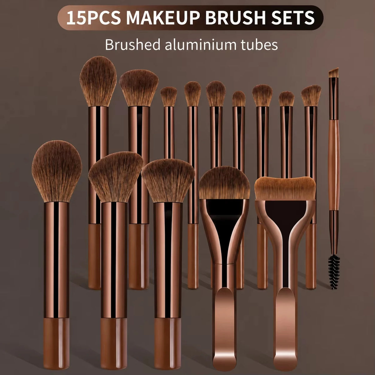 Set di Pennelli, Include 14 Pennelli per il Trucco + 1 Borsa per il Trucco + 2 Spugne per il Trucco, Contiene Pennello per Fondotinta, Pennello per Blush