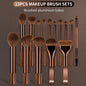 Set di Pennelli, Include 14 Pennelli per il Trucco + 1 Borsa per il Trucco + 2 Spugne per il Trucco, Contiene Pennello per Fondotinta, Pennello per Blush