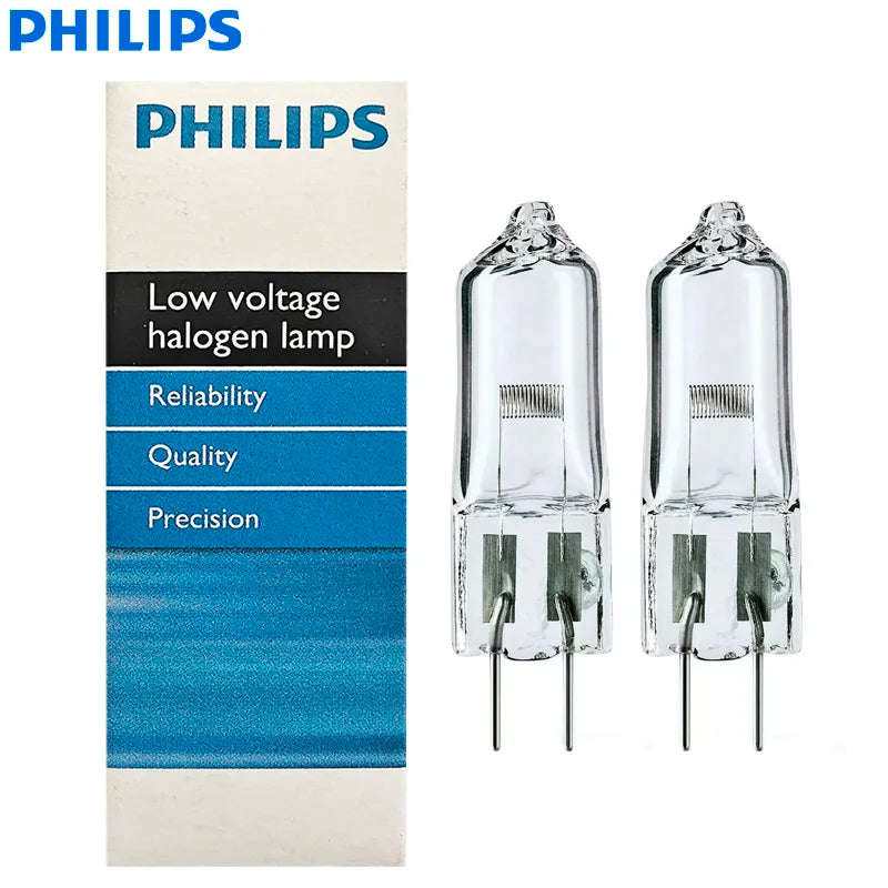 Lampada Alogena Philips 7158XHP 150W G6.35 24V Senza Riflettore, Luce Senza Ombra per Microscopi, Lampadina FCS per Proiezioni