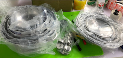 Set di 6 pentole in alluminio rinforzato, utensili da cucina di alta qualità con coperchi, pentole antiaderenti per zuppe e salse, ideali per la cucina di casa.