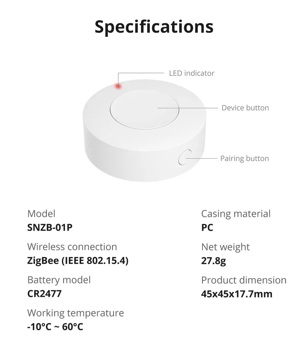 Sensore di Presenza Umana Zigbee SONOFF SNZB-06P, SNZB-03P, SNZB-04P, SNZB-05P, SNZB-06P, Sonoff SWV, Sonoff Water Valve Bridge Pro