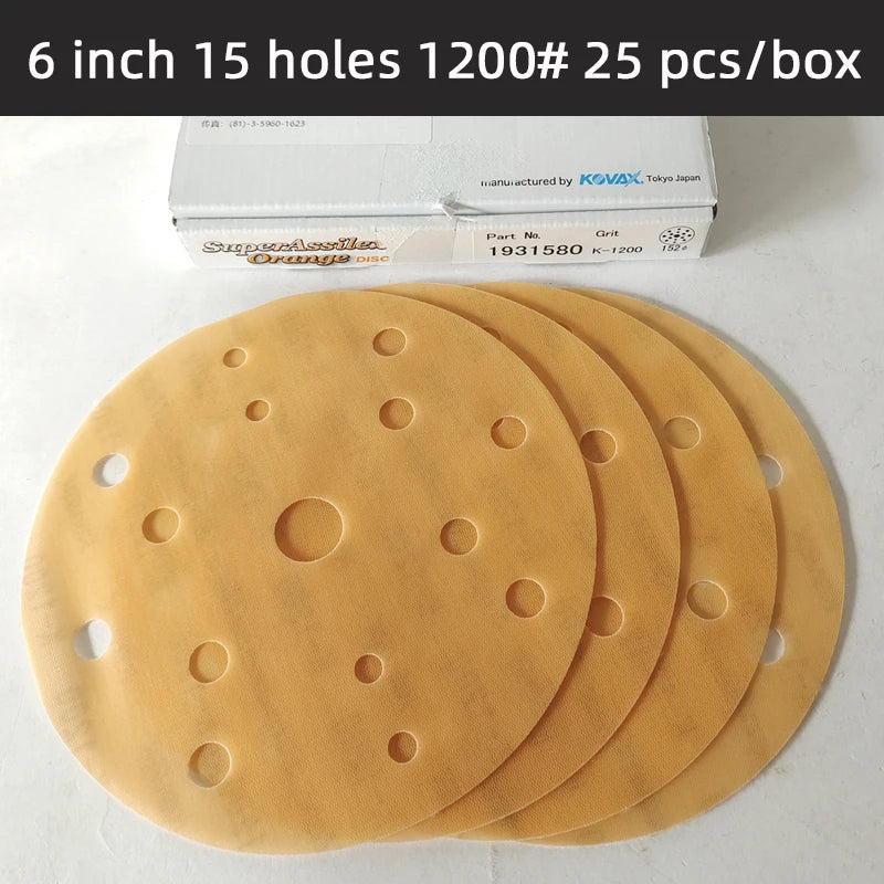 25 pezzi KOVAX carta morbida opaca da 6 pollici autoadesiva floccata carta vetrata rotonda 150mm vernice per auto superficie bellezza lucidatura