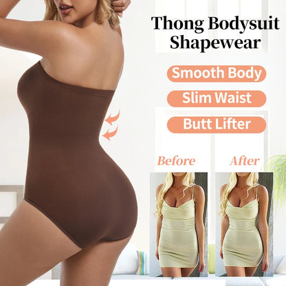 Tuta senza spalline da donna Shapewear Nuovi slip sexy Body Butt Lifter Compressione Vita Trainer Push Up Backless Shaper