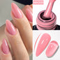 MEET ACROSS 7ml Gelatina Nuda Shimmer Base in gomma Gel Glitter Rosa Viola UV/LED Nail Art Vernis Gel Smalto per manicure Unghie FAI DA TE
