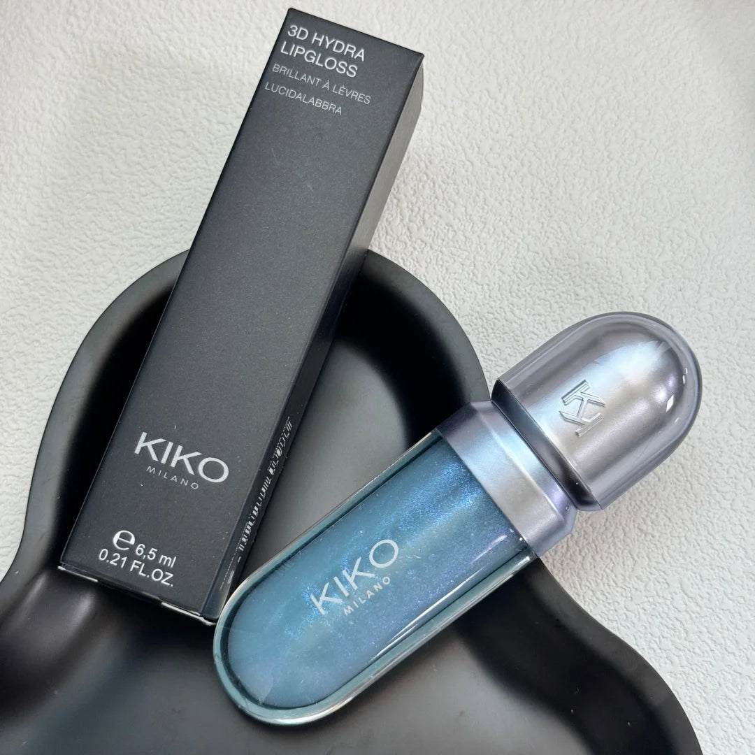 KIKO Lucidalabbra 3D Hydra, Lucidità Elevata, Labbra Effetto Vetro, Volumizzante Trasparente Nutriente, Lunga Durata, Tinta Latte e Tinta Fagiolo, Cosmetico per Labbra Nude