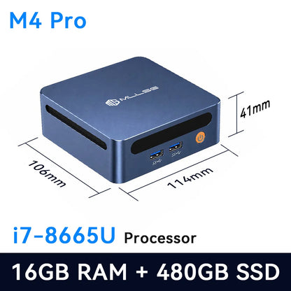 Mini PC Mllse M4 con Processore Intel Core I5-8265U, RAM DDR4 16GB, SSD 480GB, WiFi 5, BT 4.2, Win11, Computer Desktop Mini