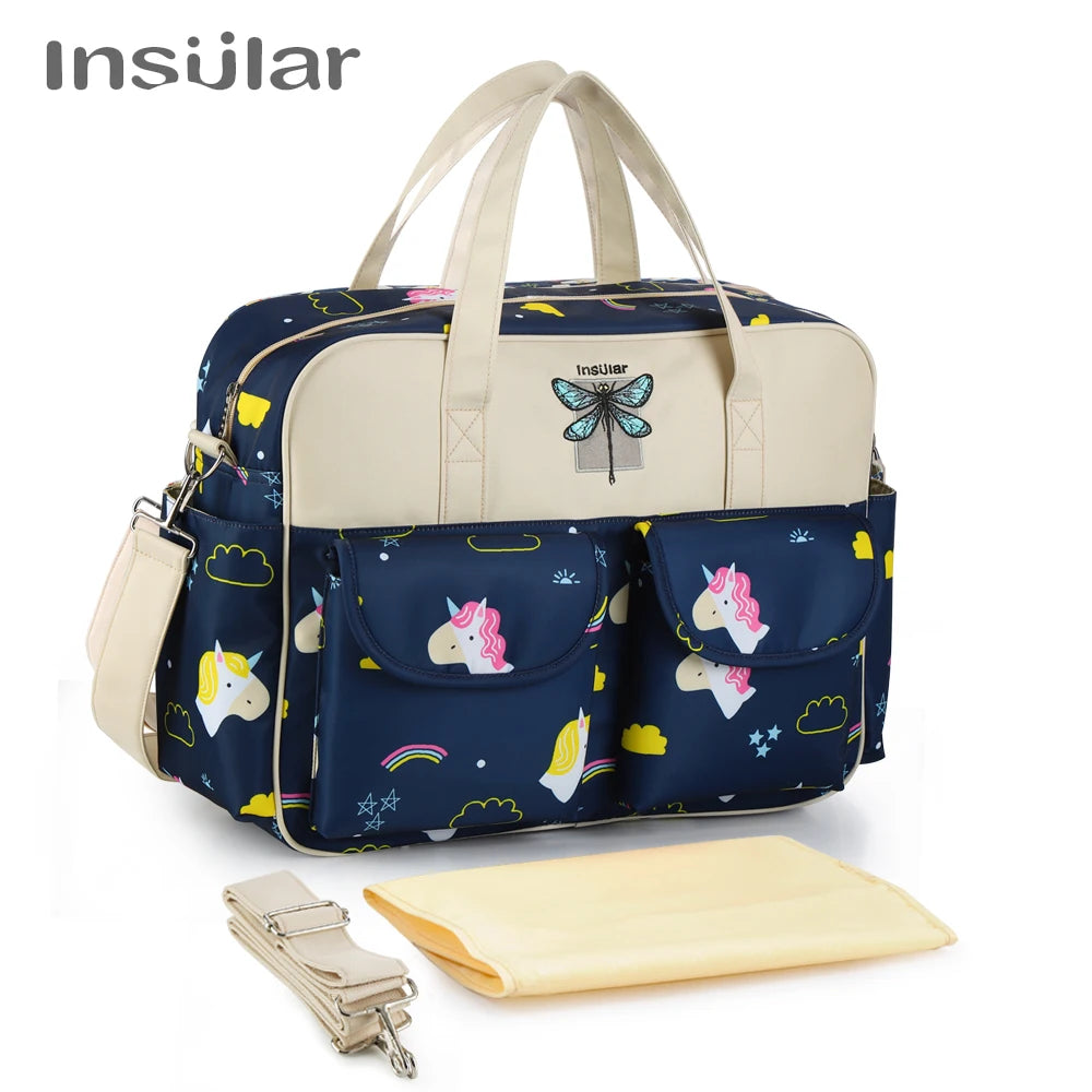 Borsa per pannolini impermeabile di nuovo stile borsa da viaggio Messenger di grande capacità borse multifunzionali per passeggino madre maternità