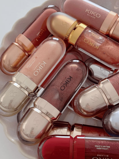 KIKO MILANO Lucidalabbra Idratante 3D Gloss, Texture Non Appiccicosa, Lunga Durata, Facile da Sfumare, Tonalità Infinita