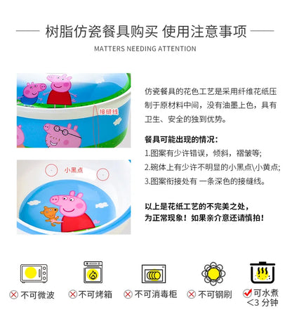 Set di stoviglie in melamina Hello Kitty per bambini - Ciotole, piatti, cucchiai e tazze anti-scottatura con simpatico design a cartoni animati