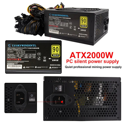 T.F.SKYWINDINTL nuovo 2000W ATX PSU alimentatore minerario supporto alimentazione PC 8 schede Display GPU 95% efficienza per BTC Bitcoin Miner