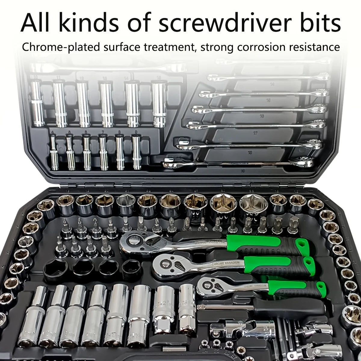 Set di 150/46 pezzi per la riparazione meccanica di auto, multifunzionale con set di chiavi a bussola, chiavi e cricchetti, kit per riparazione auto, set di attrezzi meccanici.