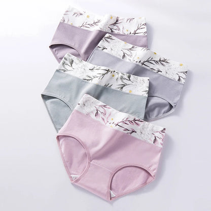 4PCS Mutandine da donna a vita alta Body Shaper Biancheria intima Mutande di cotone traspirante Plus Size M-5XL Slip dimagranti slip femminili