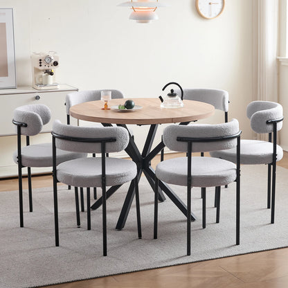 EGOONM Set di 2/4/6 Sedie da Pranzo in Stile Nordico, Sedie Imbottite in Velluto Teddy per Cucina e Sala da Pranzo