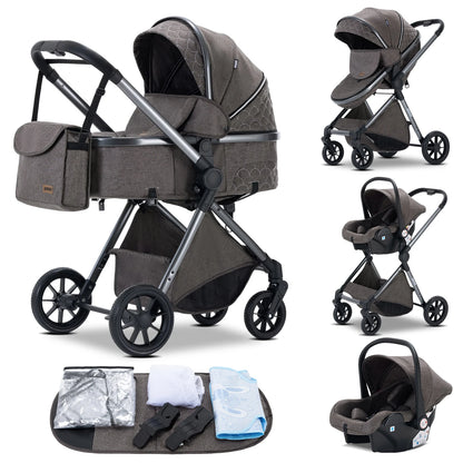 Passeggino 3 in 1 Passeggino multifunzionale Facile da viaggio pieghevole Seggiolino di sicurezza per carrozzina portatile Standard UE Spedizione gratuita
