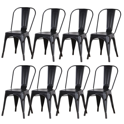 EGOONM Set di 4/8 sedie da pranzo moderne in metallo Sedie in stile industriale impilabili utilizzate per la sedia da pranzo all'aperto del terrazza del ristorante
